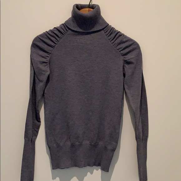 3/$30 Puff sleeve ruched grey turtleneck sweater - Picture 1 of 6